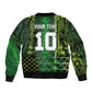 Custom Nigeria Football Sleeve Zip Bomber Jacket The Naija-Tribal Sporty Style - African Pride