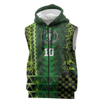 Custom Nigeria Football Sleeveless Zip Hoodie The Naija-Tribal Sporty Style - African Pride