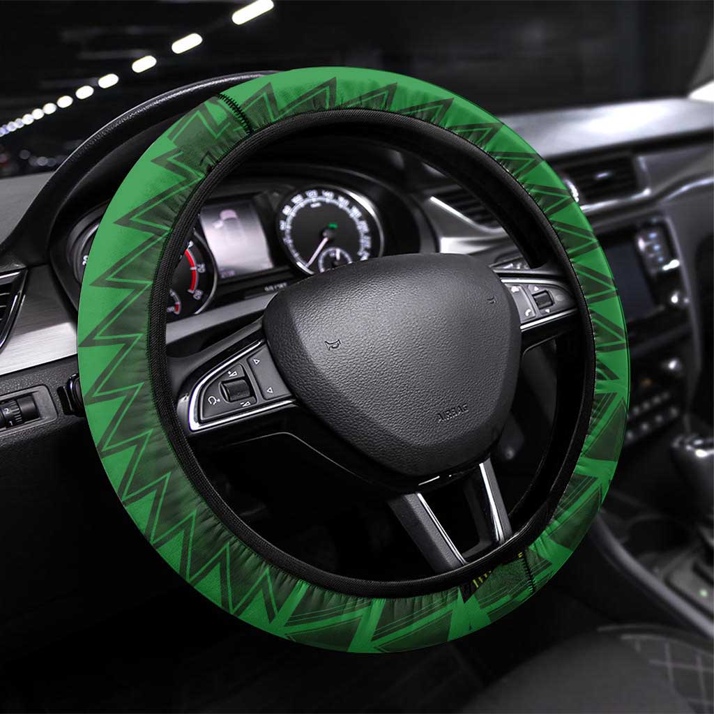 Nigeria Football Steering Wheel Cover The Naija-Tribal Sporty Style - African Pride