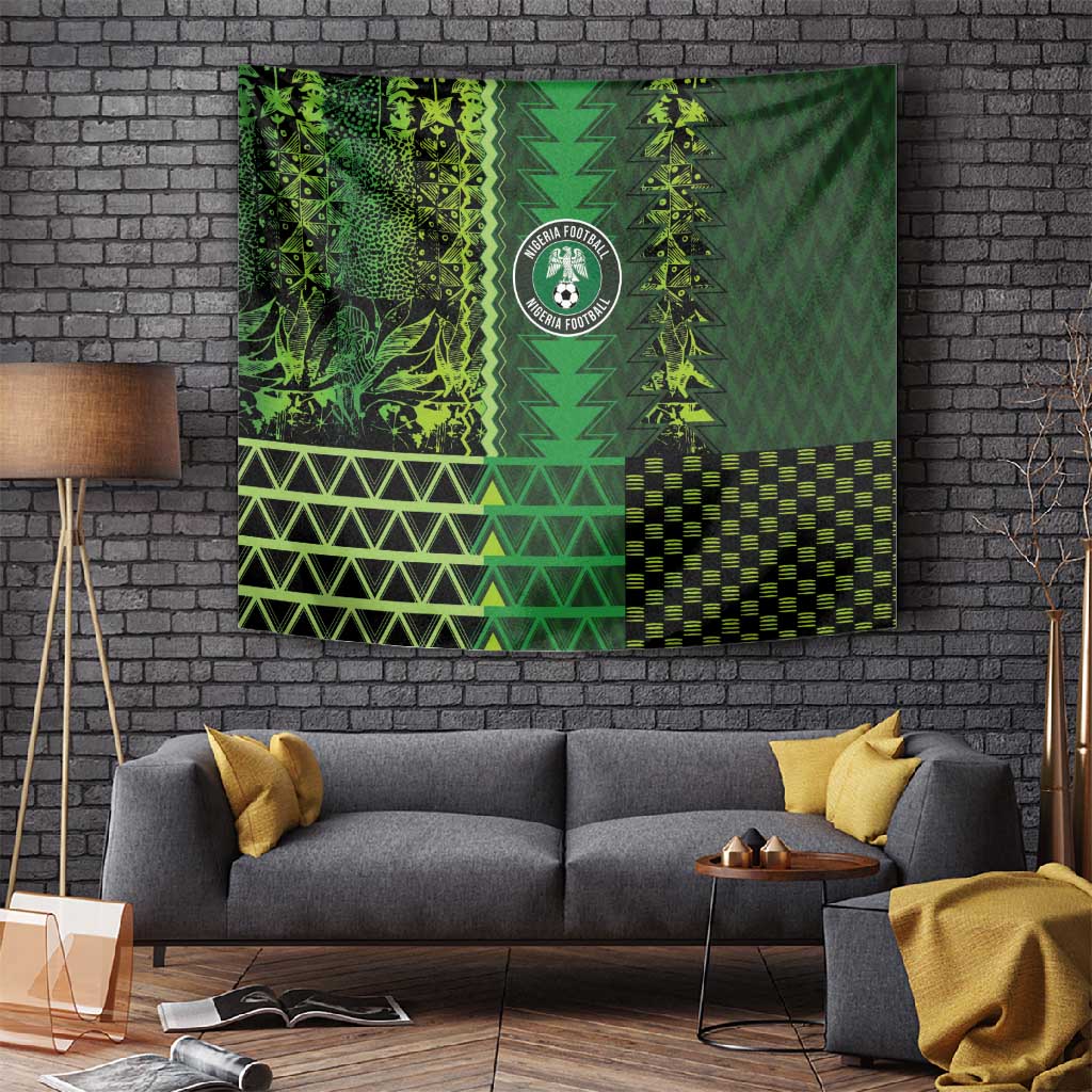 Nigeria Football Tapestry The Naija-Tribal Sporty Style - African Pride
