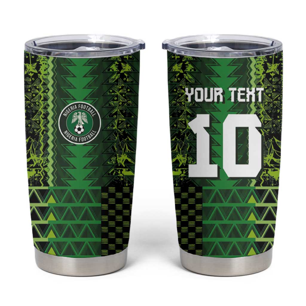 Custom Nigeria Football Tumbler Cup The Naija-Tribal Sporty Style - African Pride