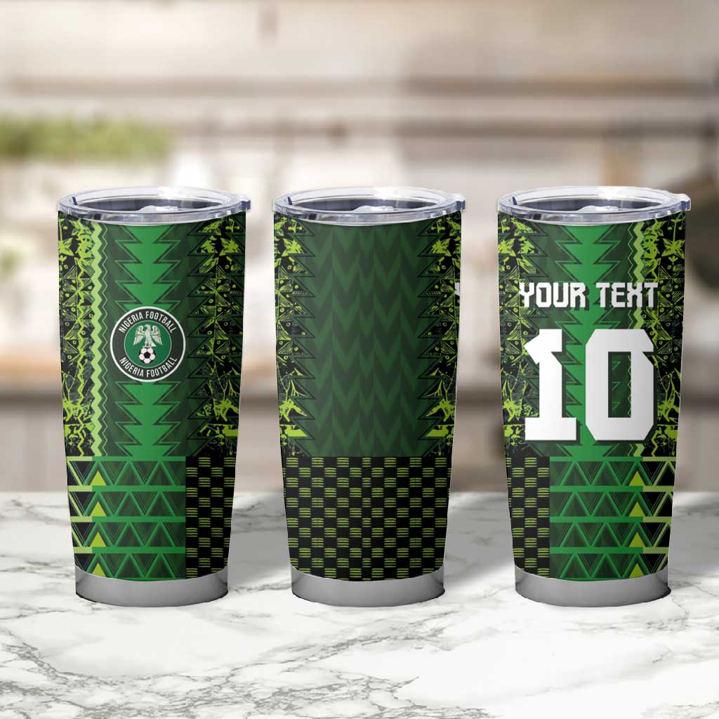 Custom Nigeria Football Tumbler Cup The Naija-Tribal Sporty Style - African Pride