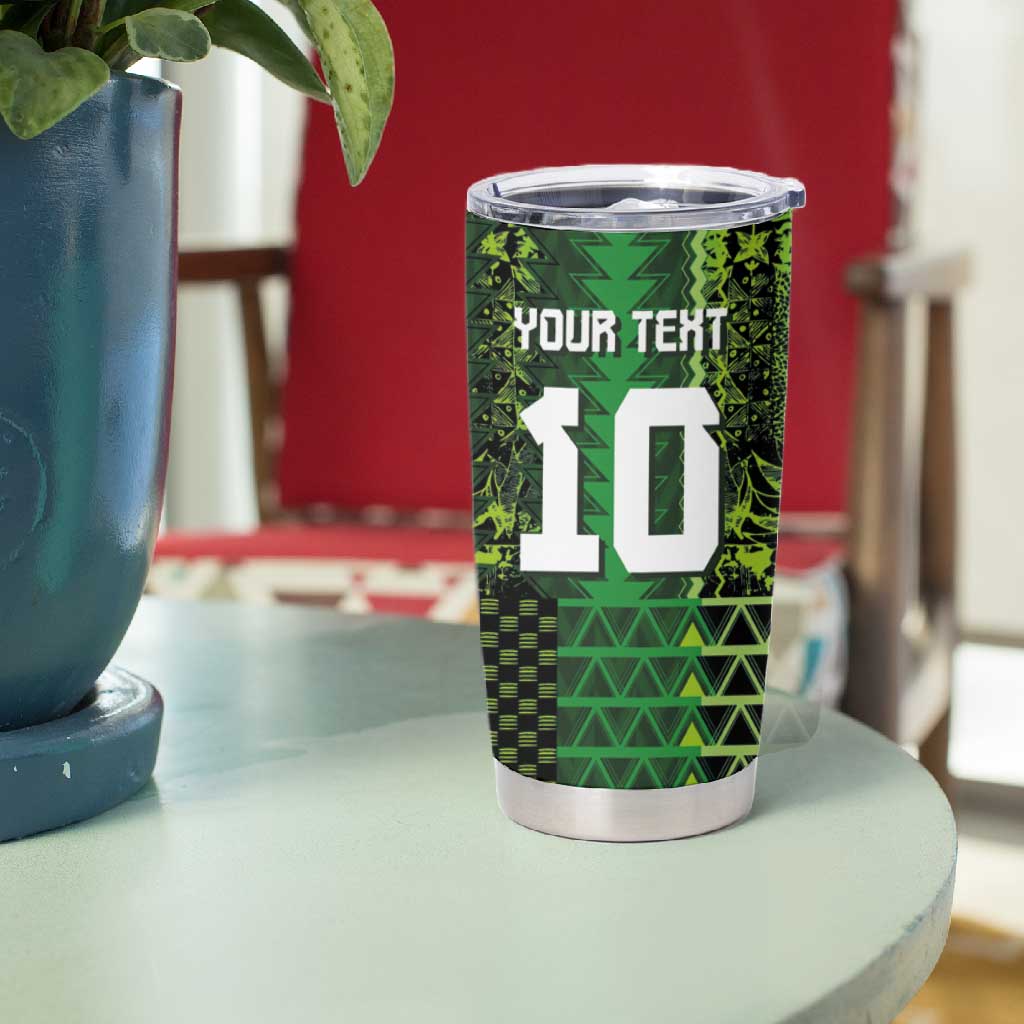 Custom Nigeria Football Tumbler Cup The Naija-Tribal Sporty Style - African Pride