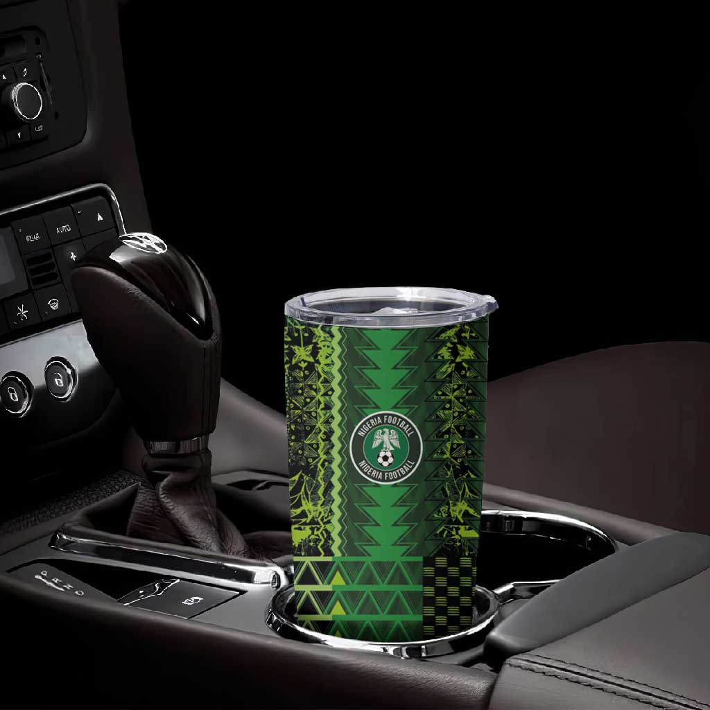 Custom Nigeria Football Tumbler Cup The Naija-Tribal Sporty Style - African Pride