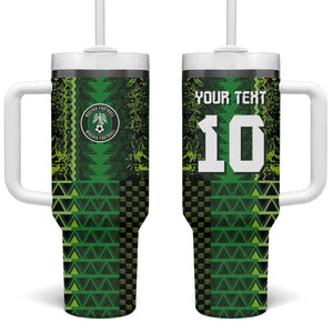 Custom Nigeria Football Tumbler With Handle The Naija-Tribal Sporty Style - African Pride