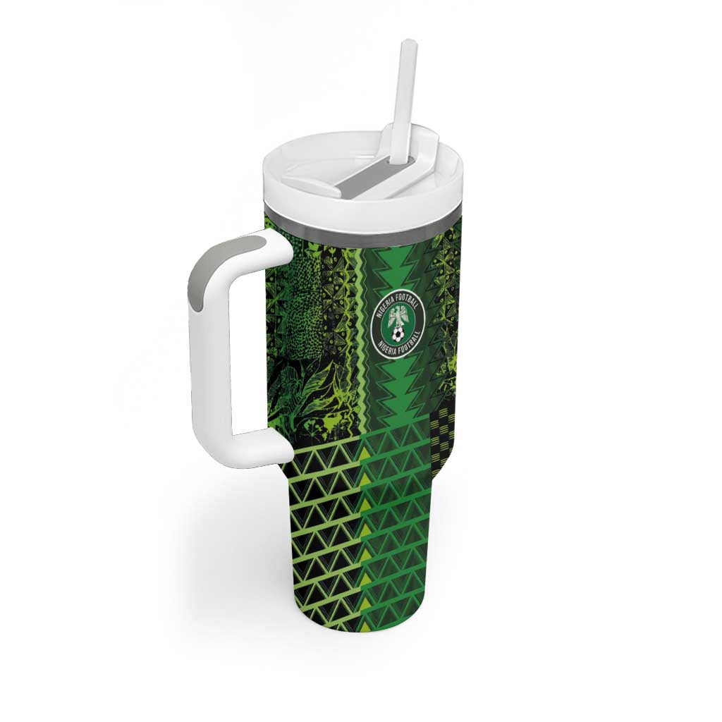 Custom Nigeria Football Tumbler With Handle The Naija-Tribal Sporty Style - African Pride