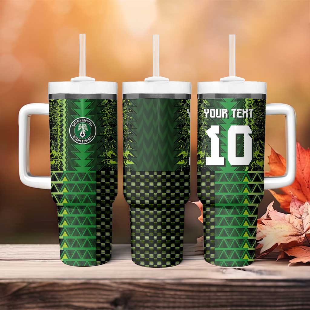Custom Nigeria Football Tumbler With Handle The Naija-Tribal Sporty Style - African Pride