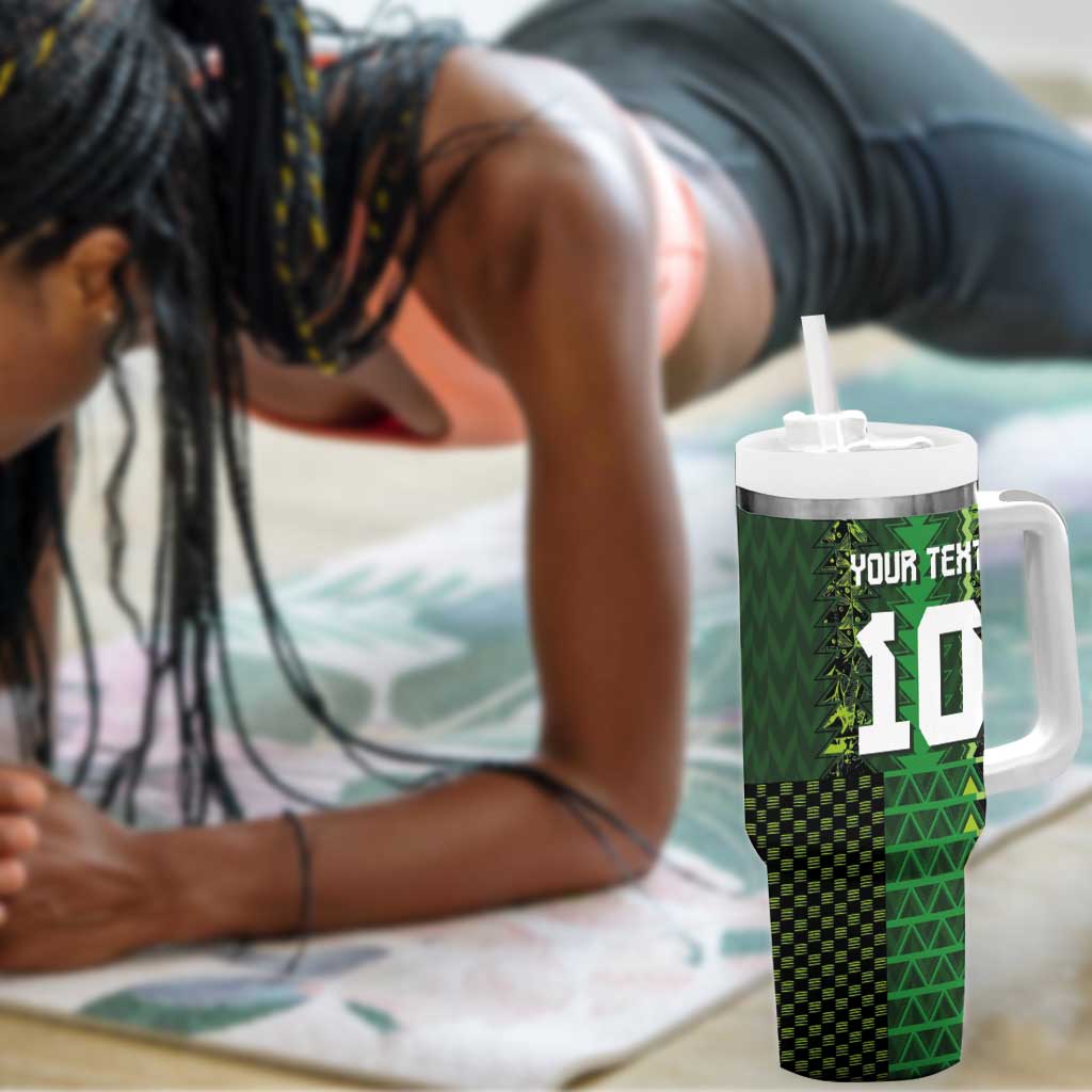 Custom Nigeria Football Tumbler With Handle The Naija-Tribal Sporty Style - African Pride