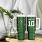 Custom Nigeria Football Tumbler With Handle The Naija-Tribal Sporty Style - African Pride