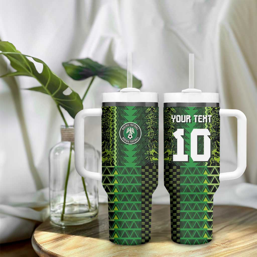 Custom Nigeria Football Tumbler With Handle The Naija-Tribal Sporty Style - African Pride