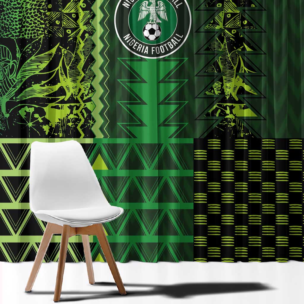 Nigeria Football Window Curtain The Naija-Tribal Sporty Style - African Pride