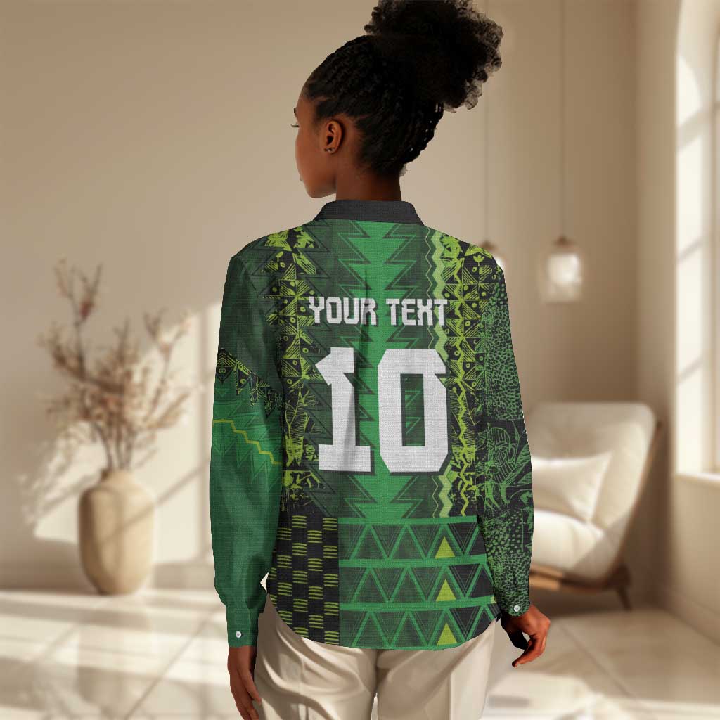 Custom Nigeria Football Women Casual Shirt The Naija-Tribal Sporty Style - African Pride