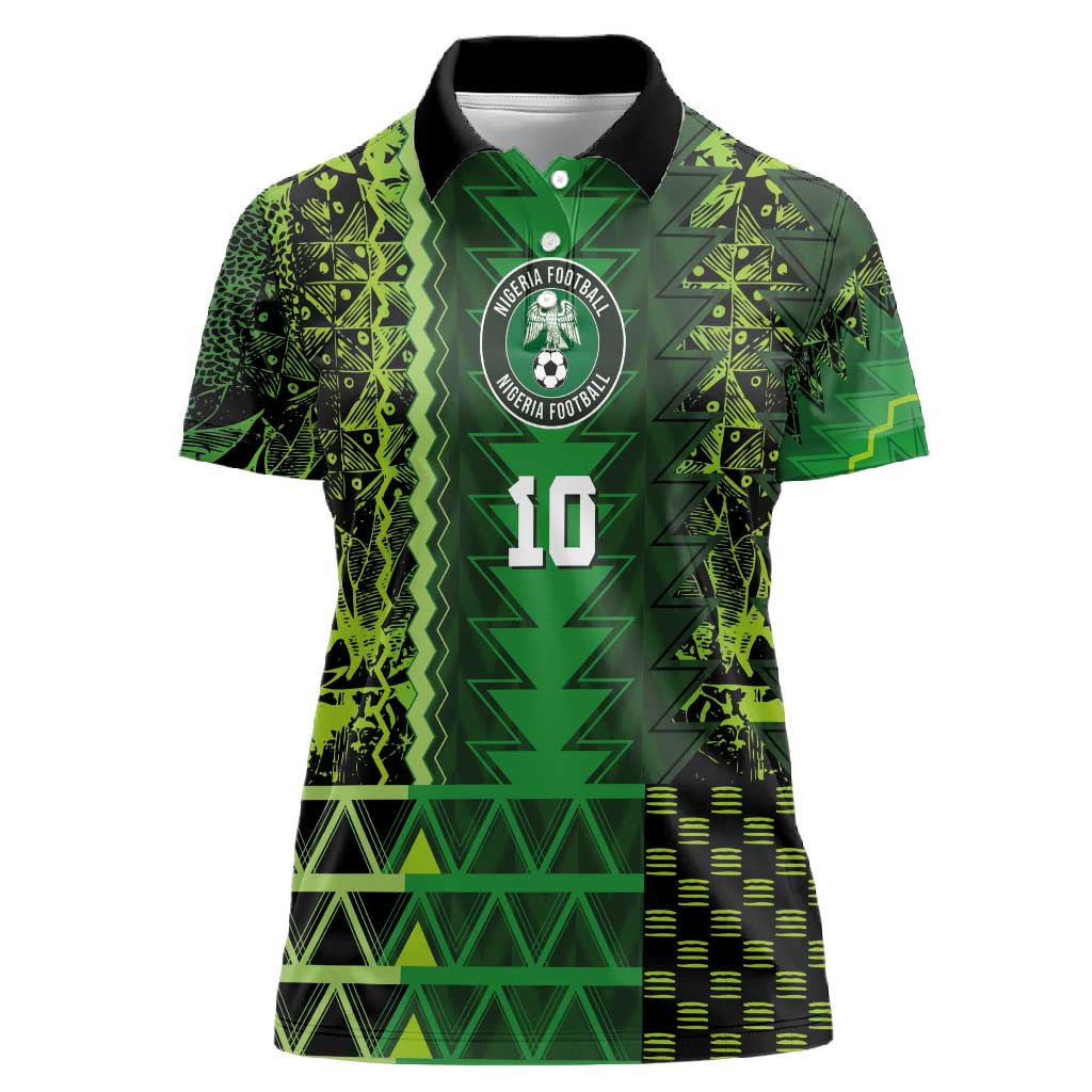 Custom Nigeria Football Women Polo Shirt The Naija-Tribal Sporty Style - African Pride