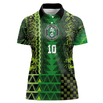 Custom Nigeria Football Women Polo Shirt The Naija-Tribal Sporty Style - African Pride