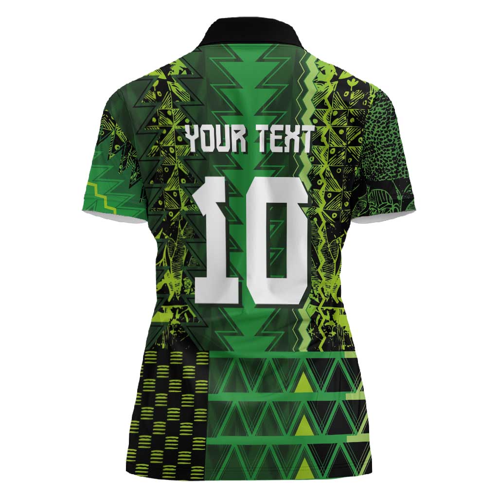 Custom Nigeria Football Women Polo Shirt The Naija-Tribal Sporty Style - African Pride