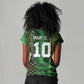 Custom Nigeria Football Women V-Neck T-Shirt The Naija-Tribal Sporty Style - African Pride