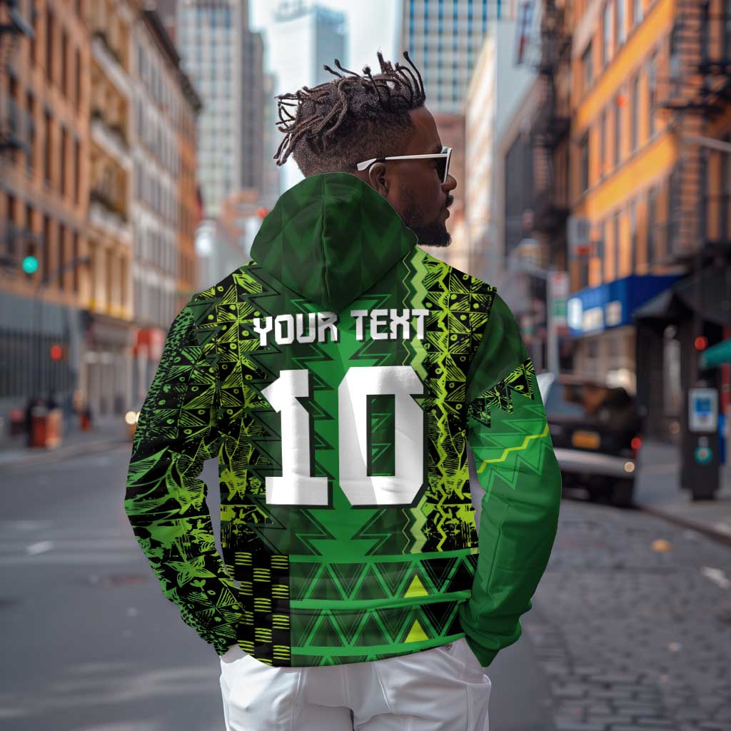 Custom Nigeria Football Zip Hoodie The Naija-Tribal Sporty Style - African Pride