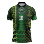Custom Nigeria Football Zipper Polo Shirt The Naija-Tribal Sporty Style - African Pride