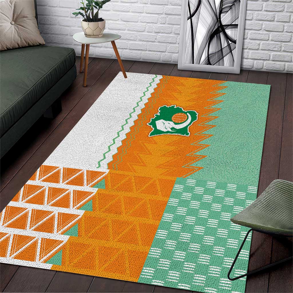 Ivory Coast Football Area Rug Côte d'Ivoire-Tribal Sporty Style - African Pride