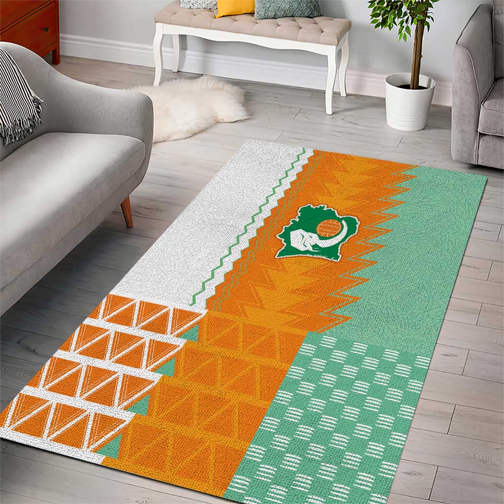 Ivory Coast Football Area Rug Côte d'Ivoire-Tribal Sporty Style - African Pride