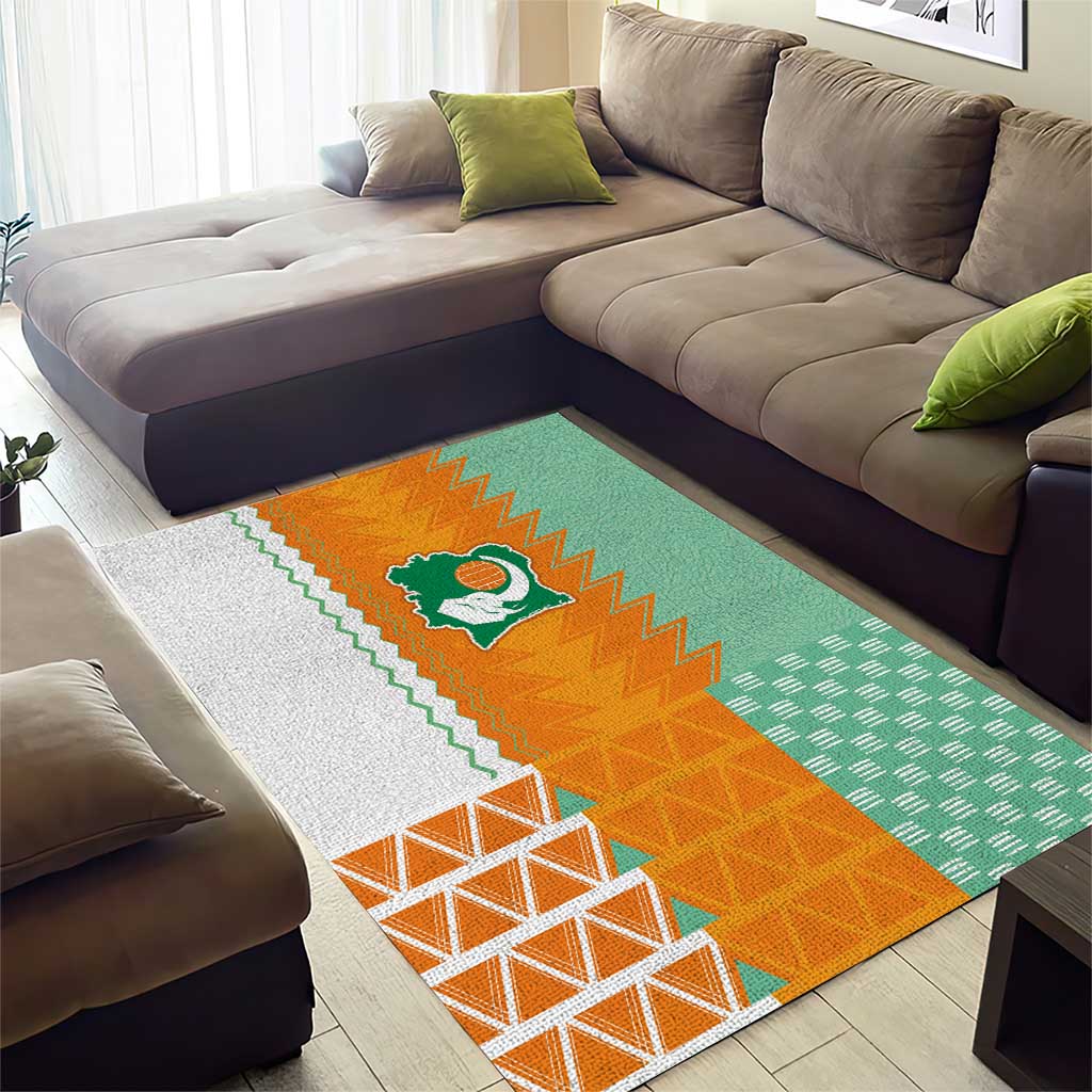 Ivory Coast Football Area Rug Côte d'Ivoire-Tribal Sporty Style - African Pride