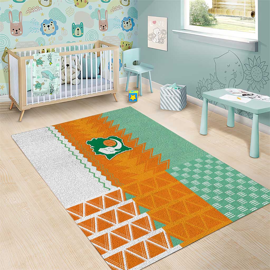 Ivory Coast Football Area Rug Côte d'Ivoire-Tribal Sporty Style - African Pride