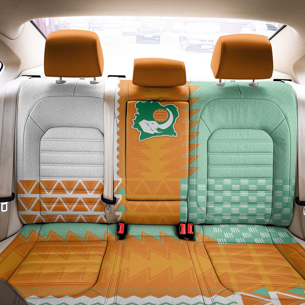 Ivory Coast Football Back Car Seat Cover Côte d'Ivoire-Tribal Sporty Style - African Pride