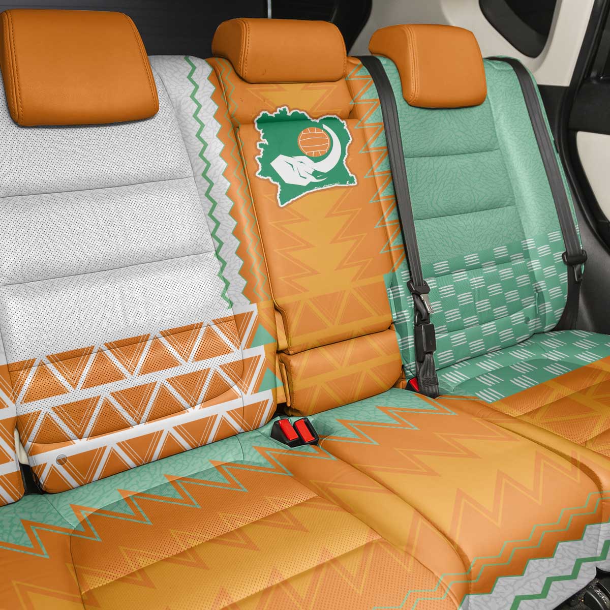 Ivory Coast Football Back Car Seat Cover Côte d'Ivoire-Tribal Sporty Style - African Pride