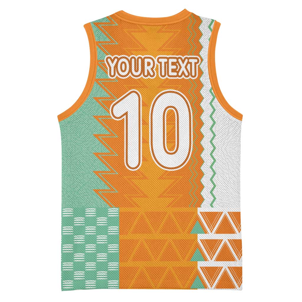 Custom Ivory Coast Football Basketball Jersey Côte d'Ivoire-Tribal Sporty Style - African Pride