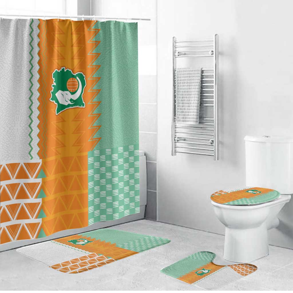 Ivory Coast Football Bathroom Set Côte d'Ivoire-Tribal Sporty Style - African Pride