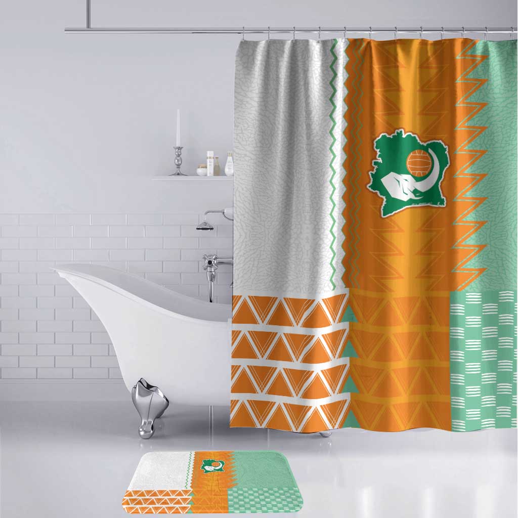 Ivory Coast Football Bathroom Set Côte d'Ivoire-Tribal Sporty Style - African Pride