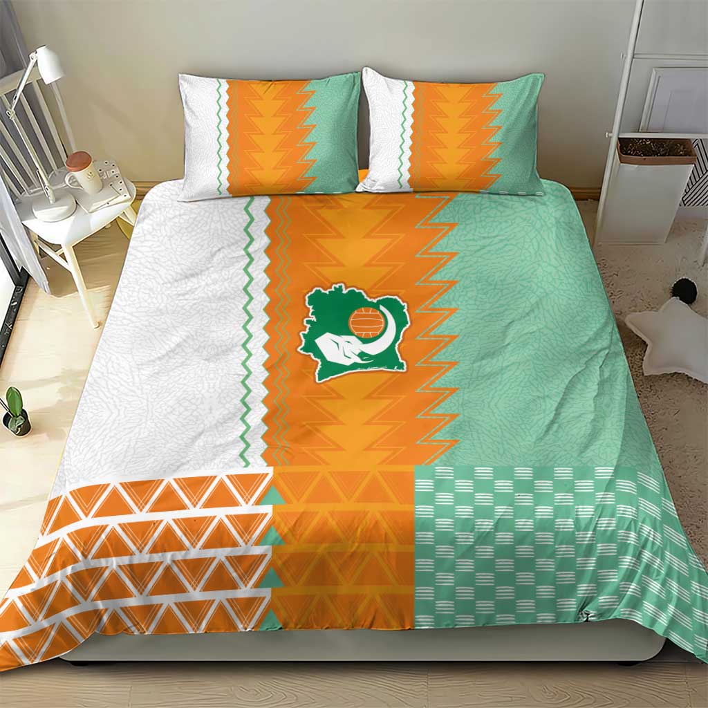 Ivory Coast Football Bedding Set Côte d'Ivoire-Tribal Sporty Style - African Pride