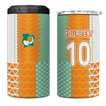 Custom Ivory Coast Football 4 in 1 Can Cooler Tumbler Côte d'Ivoire-Tribal Sporty Style - African Pride