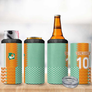 Custom Ivory Coast Football 4 in 1 Can Cooler Tumbler Côte d'Ivoire-Tribal Sporty Style - African Pride