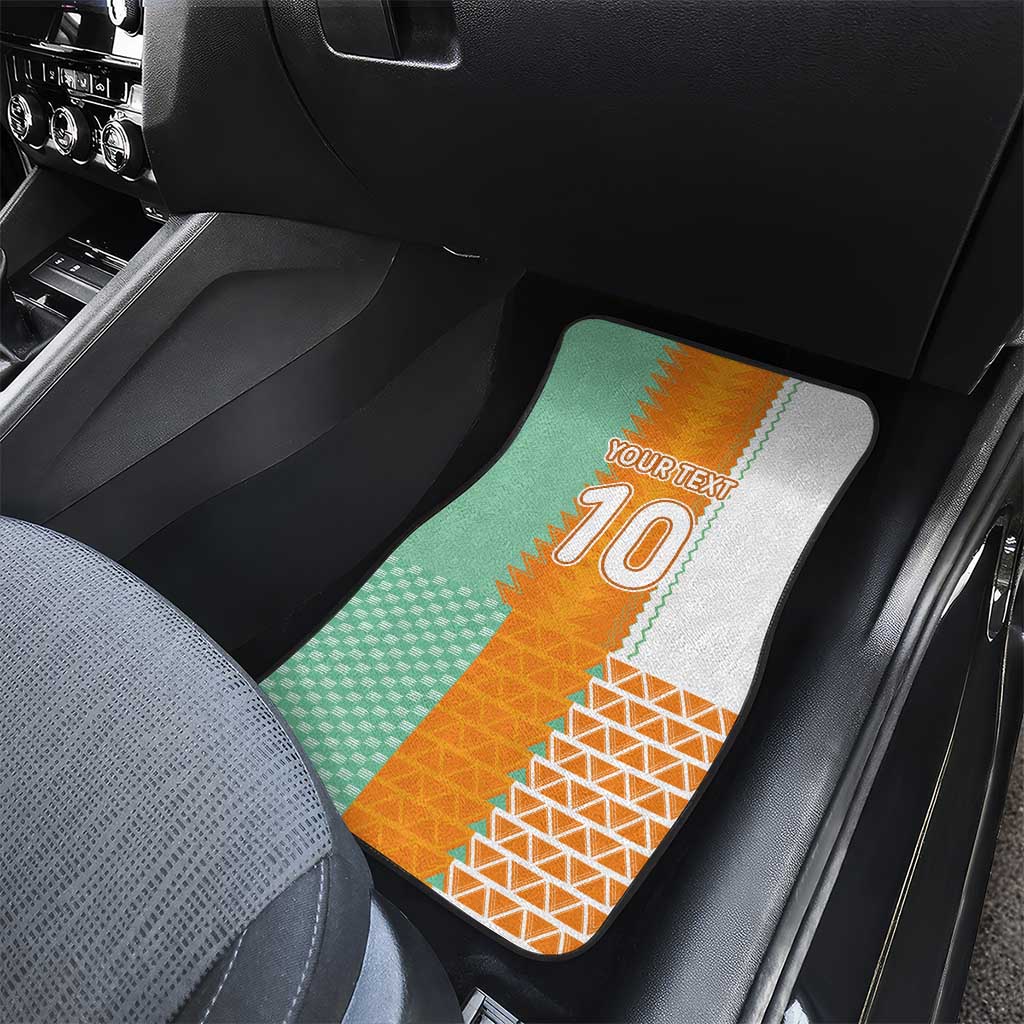 Custom Ivory Coast Football Car Mats Côte d'Ivoire-Tribal Sporty Style - African Pride