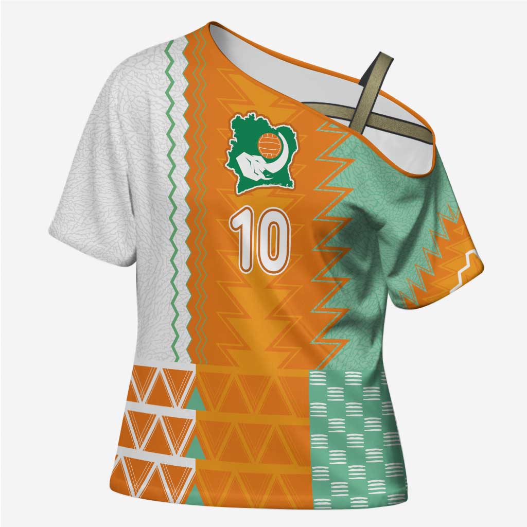 Custom Ivory Coast Football Cross Shoulder Shirt Côte d'Ivoire-Tribal Sporty Style - African Pride