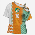 Custom Ivory Coast Football Cross Shoulder Shirt Côte d'Ivoire-Tribal Sporty Style - African Pride