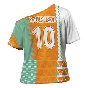 Custom Ivory Coast Football Cross Shoulder Shirt Côte d'Ivoire-Tribal Sporty Style - African Pride