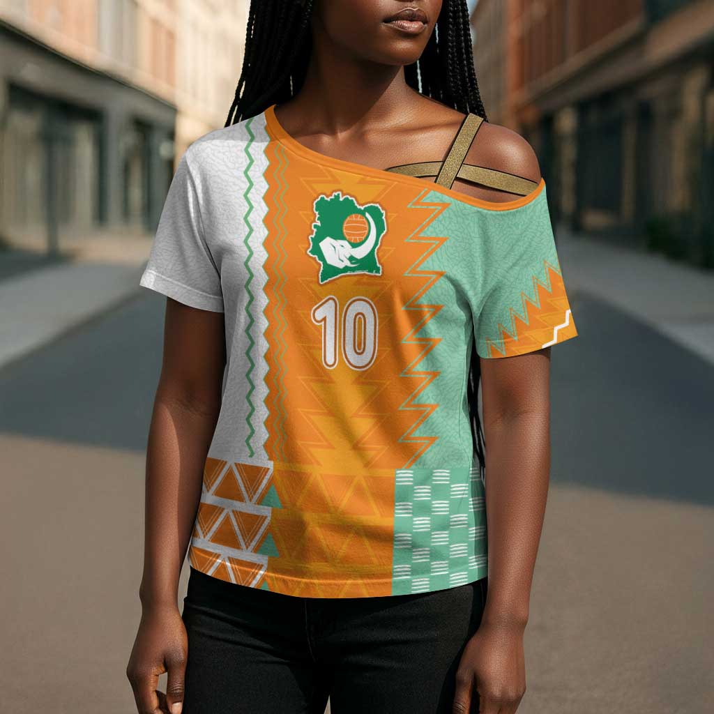 Custom Ivory Coast Football Cross Shoulder Shirt Côte d'Ivoire-Tribal Sporty Style - African Pride