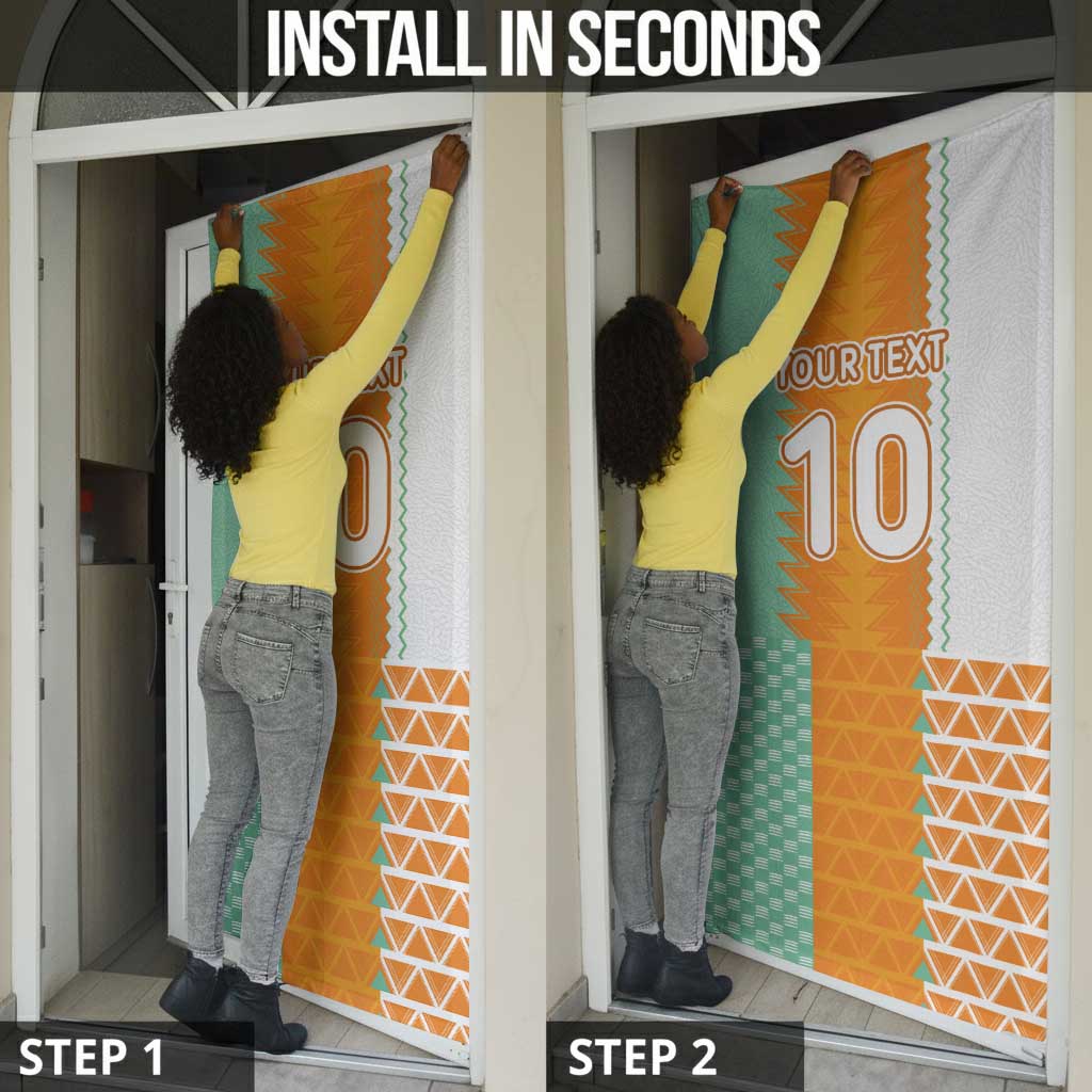 Custom Ivory Coast Football Door Cover Côte d'Ivoire-Tribal Sporty Style - African Pride