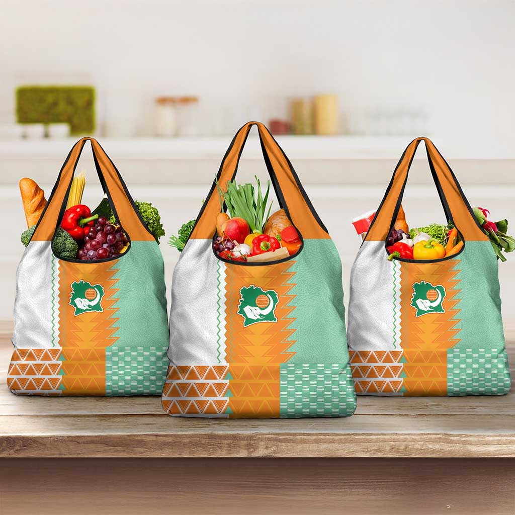 Ivory Coast Football Grocery Bag Côte d'Ivoire-Tribal Sporty Style - African Pride