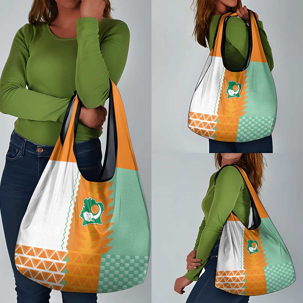 Ivory Coast Football Grocery Bag Côte d'Ivoire-Tribal Sporty Style - African Pride
