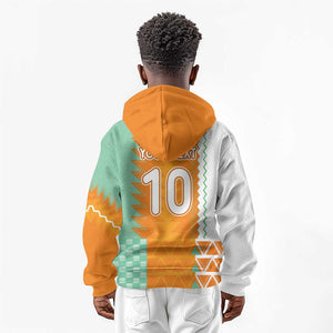 Custom Ivory Coast Football Kid Hoodie Côte d'Ivoire-Tribal Sporty Style - African Pride