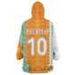 Custom Ivory Coast Football Kid Wearable Blanket Hoodie Côte d'Ivoire-Tribal Sporty Style - African Pride