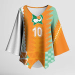 Custom Ivory Coast Football Kimono Sleeve Blouse Côte d'Ivoire-Tribal Sporty Style - African Pride