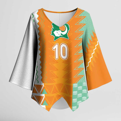 Custom Ivory Coast Football Kimono Sleeve Blouse Côte d'Ivoire-Tribal Sporty Style - African Pride
