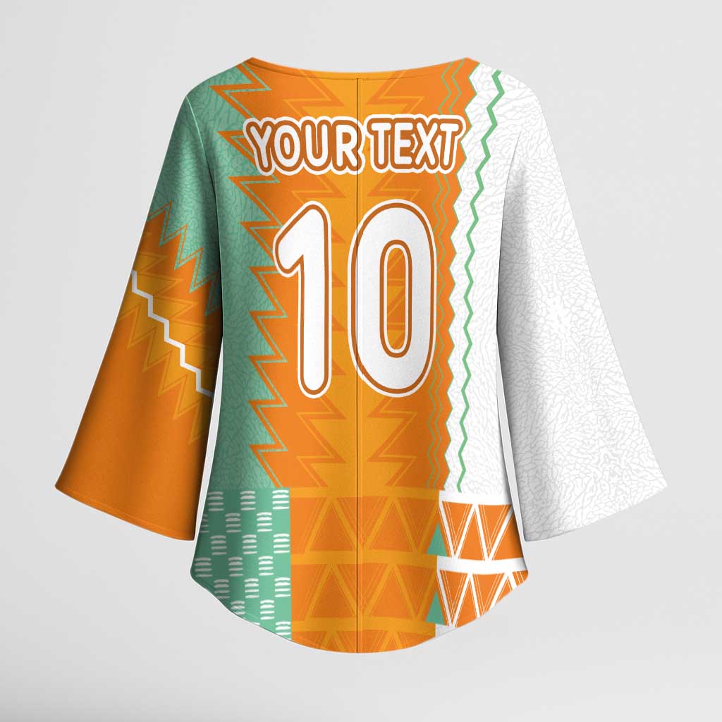 Custom Ivory Coast Football Kimono Sleeve Blouse Côte d'Ivoire-Tribal Sporty Style - African Pride