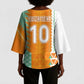 Custom Ivory Coast Football Kimono Sleeve Blouse Côte d'Ivoire-Tribal Sporty Style - African Pride