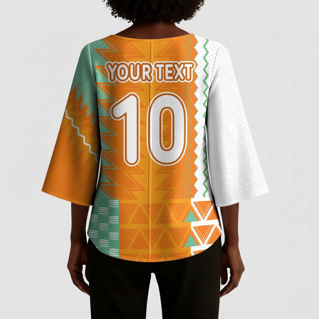 Custom Ivory Coast Football Kimono Sleeve Blouse Côte d'Ivoire-Tribal Sporty Style - African Pride