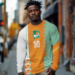 Custom Ivory Coast Football Long Sleeve Shirt Côte d'Ivoire-Tribal Sporty Style - African Pride